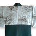 KIMONO & HAORI BLEU-VERT EN SOIE STRUCTURÉE 009-231 (M)